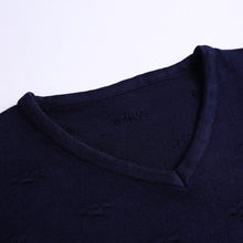 Load image into Gallery viewer, New Fashion Brand Knit Pullover Plain Striped Mens V Neck Sweater