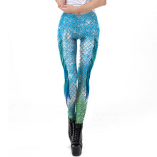 Load image into Gallery viewer, New Fashion Colorful 3D Mermaid printed High Waist Workout Fitness - Sophornlilly