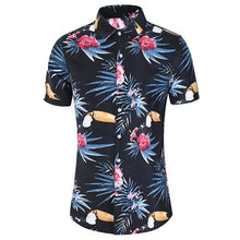 Load image into Gallery viewer, New Fashion Crane Print Short Sleeve Hawaiian Shirt Male Casual Beach