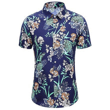 Load image into Gallery viewer, New Fashion Crane Print Short Sleeve Hawaiian Shirt Male Casual Beach
