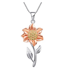 Load image into Gallery viewer, New Fashion Elegant Zircon Sunflower Pendant Necklace Fashion Silver