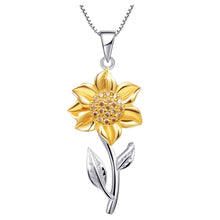 Load image into Gallery viewer, New Fashion Elegant Zircon Sunflower Pendant Necklace Fashion Silver