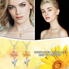 Load image into Gallery viewer, New Fashion Elegant Zircon Sunflower Pendant Necklace Fashion Silver