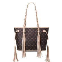 Load image into Gallery viewer, New Fashion Fringed Bag Woven Bag Shopping Bag Printed Tote Bag