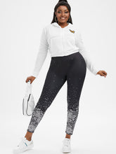 Load image into Gallery viewer, New Fashion Plus Size Monochrome Floral Print Leggings Jeggings