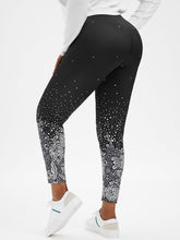 Load image into Gallery viewer, New Fashion Plus Size Monochrome Floral Print Leggings Jeggings