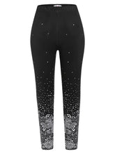 Load image into Gallery viewer, New Fashion Plus Size Monochrome Floral Print Leggings Jeggings
