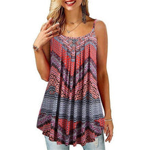 Load image into Gallery viewer, New Fashion Printing Pleated Skirt Sexy Off Shoulder Suspender Women's - Sophornlilly