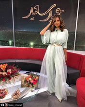 Load image into Gallery viewer, New Fashion Saudi Arabic Pant Evening Dresses Blue Prom Gown With
