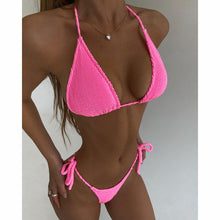 Load image into Gallery viewer, New Fashion Sexy Bikini Solid Swimsuit Women Swimwear Push Up Set