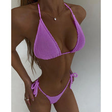 Load image into Gallery viewer, New Fashion Sexy Bikini Solid Swimsuit Women Swimwear Push Up Set