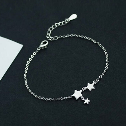 New Fashion Three Stars Pendant Anklet Sterling Silver