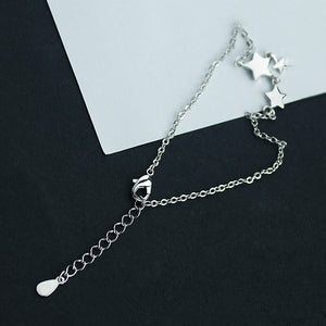 New Fashion Three Stars Pendant Anklet Sterling Silver