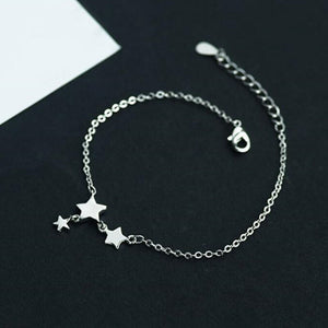 New Fashion Three Stars Pendant Anklet Sterling Silver