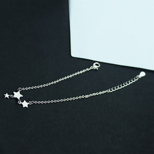 New Fashion Three Stars Pendant Anklet Sterling Silver