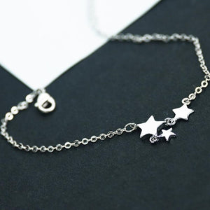 New Fashion Three Stars Pendant Anklet Sterling Silver