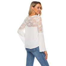 Load image into Gallery viewer, New Fashion Women Lace Patchwork Long Sleeve Embroidery Floral Lace
