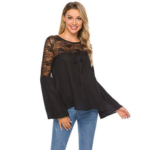 Load image into Gallery viewer, New Fashion Women Lace Patchwork Long Sleeve Embroidery Floral Lace