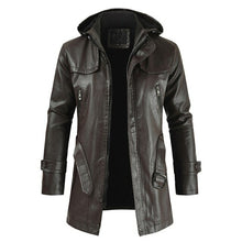 Load image into Gallery viewer, New Faux Leather Jacket Outwear high quality Hooded Solid