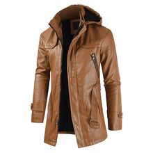 Load image into Gallery viewer, New Faux Leather Jacket Outwear high quality Hooded Solid