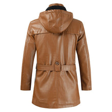 Load image into Gallery viewer, New Faux Leather Jacket Outwear high quality Hooded Solid