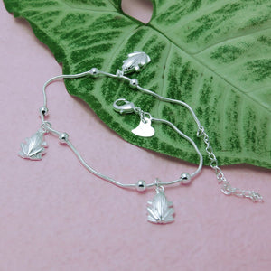 New Frog Pendant Anklets for Women 100% 925 Sterling Silver Beach