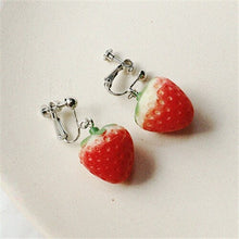 Load image into Gallery viewer, New Fruit strawberry earring female lovely girl simulation red