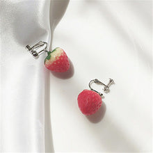 Load image into Gallery viewer, New Fruit strawberry earring female lovely girl simulation red