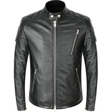 Load image into Gallery viewer, New Genuine Leather Jacket Men Motorcycle Cowhide Jacket Slim Street