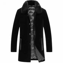 Load image into Gallery viewer, New Genuine leather jacket mens fur coat medium long shearing coat