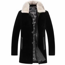 Load image into Gallery viewer, New Genuine leather jacket mens fur coat medium long shearing coat