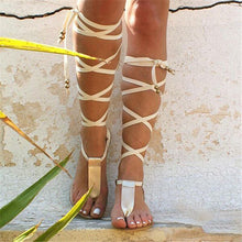 Load image into Gallery viewer, Cross Tied Zipper Flat Sandals Gladiator