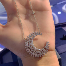 Load image into Gallery viewer, New High Quality Fashion Inlaid Shiny Zircon Retro Short Moon