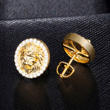 Load image into Gallery viewer, New Hip HOP 1Pair Zircon Micro Paved Lion Iced Out Rhinestone CZ Stone