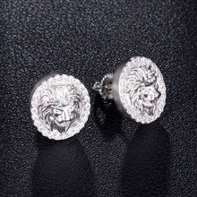 Load image into Gallery viewer, New Hip HOP 1Pair Zircon Micro Paved Lion Iced Out Rhinestone CZ Stone