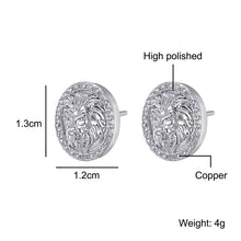 Load image into Gallery viewer, New Hip HOP 1Pair Zircon Micro Paved Lion Iced Out Rhinestone CZ Stone