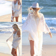 Load image into Gallery viewer, New Lace Women's Blouse Ladies Fringe Long Sleeve Kimono Cardigan Tops - Sophornlilly