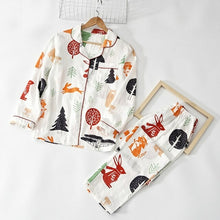 Load image into Gallery viewer, New Ladies Pajamas Sets 100% Gauze Cotton Cartoon Printed Pyjamas