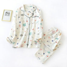Load image into Gallery viewer, New Ladies Pajamas Sets 100% Gauze Cotton Cartoon Printed Pyjamas