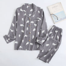 Load image into Gallery viewer, New Ladies Pajamas Sets 100% Gauze Cotton Cartoon Printed Pyjamas