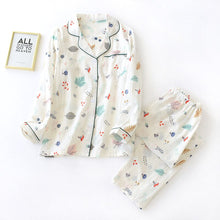 Load image into Gallery viewer, New Ladies Pajamas Sets 100% Gauze Cotton Cartoon Printed Pyjamas