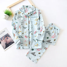 Load image into Gallery viewer, New Ladies Pajamas Sets 100% Gauze Cotton Cartoon Printed Pyjamas