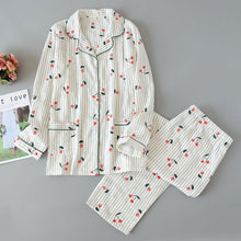 Load image into Gallery viewer, New Ladies Pajamas Sets 100% Gauze Cotton Cartoon Printed Pyjamas