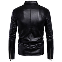 Load image into Gallery viewer, New Leather Jacket Stand up collar Slim Loose Casual