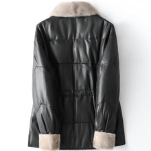 Load image into Gallery viewer, New Medium Long Leather Down Winter Mink Wool Collar