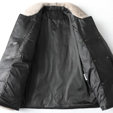 Load image into Gallery viewer, New Medium Long Leather Down Winter Mink Wool Collar