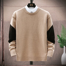 Load image into Gallery viewer, New Men Fashion Sweater Patchwork Round Collar