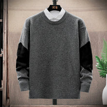 Load image into Gallery viewer, New Men Fashion Sweater Patchwork Round Collar