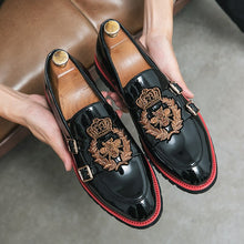 Load image into Gallery viewer, Loafers Pu Solid Color Round Toe Double Buckle Exquisite