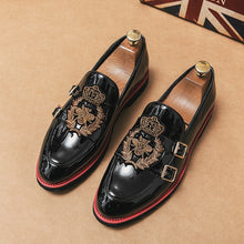 Load image into Gallery viewer, Loafers Pu Solid Color Round Toe Double Buckle Exquisite